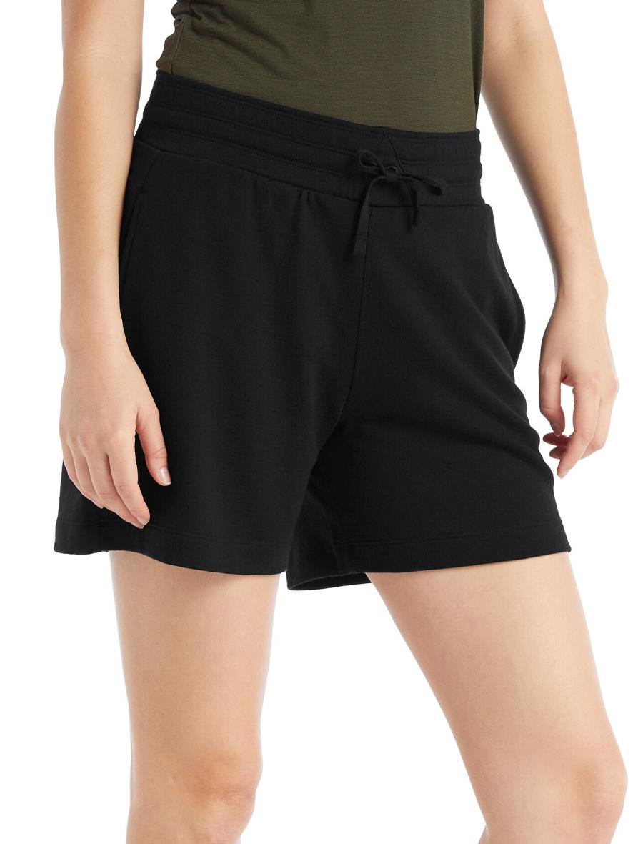 Shorts Icebreaker Merino Crush Femme Noir | FR 1506KORI